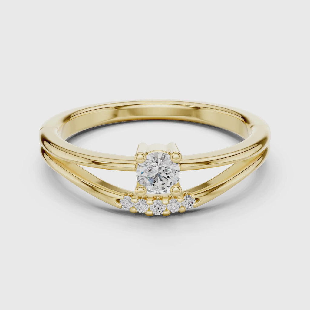 Contemporary Accent Diamond Ring