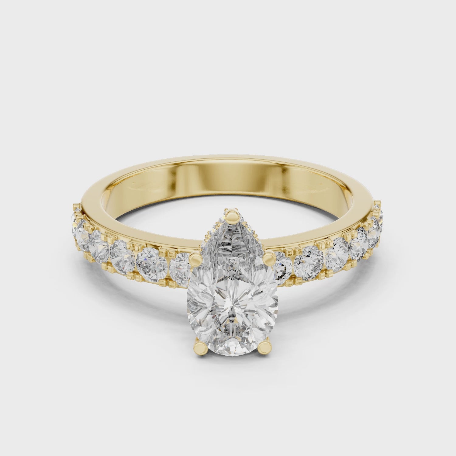 Pear Cut Solitaire Lab Grown Diamond Ring