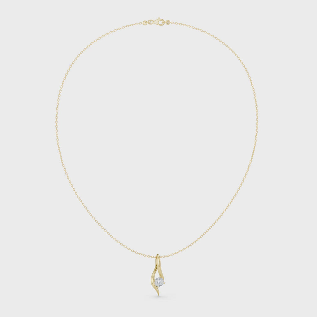 Curved Lab Grown Diamond Pandent