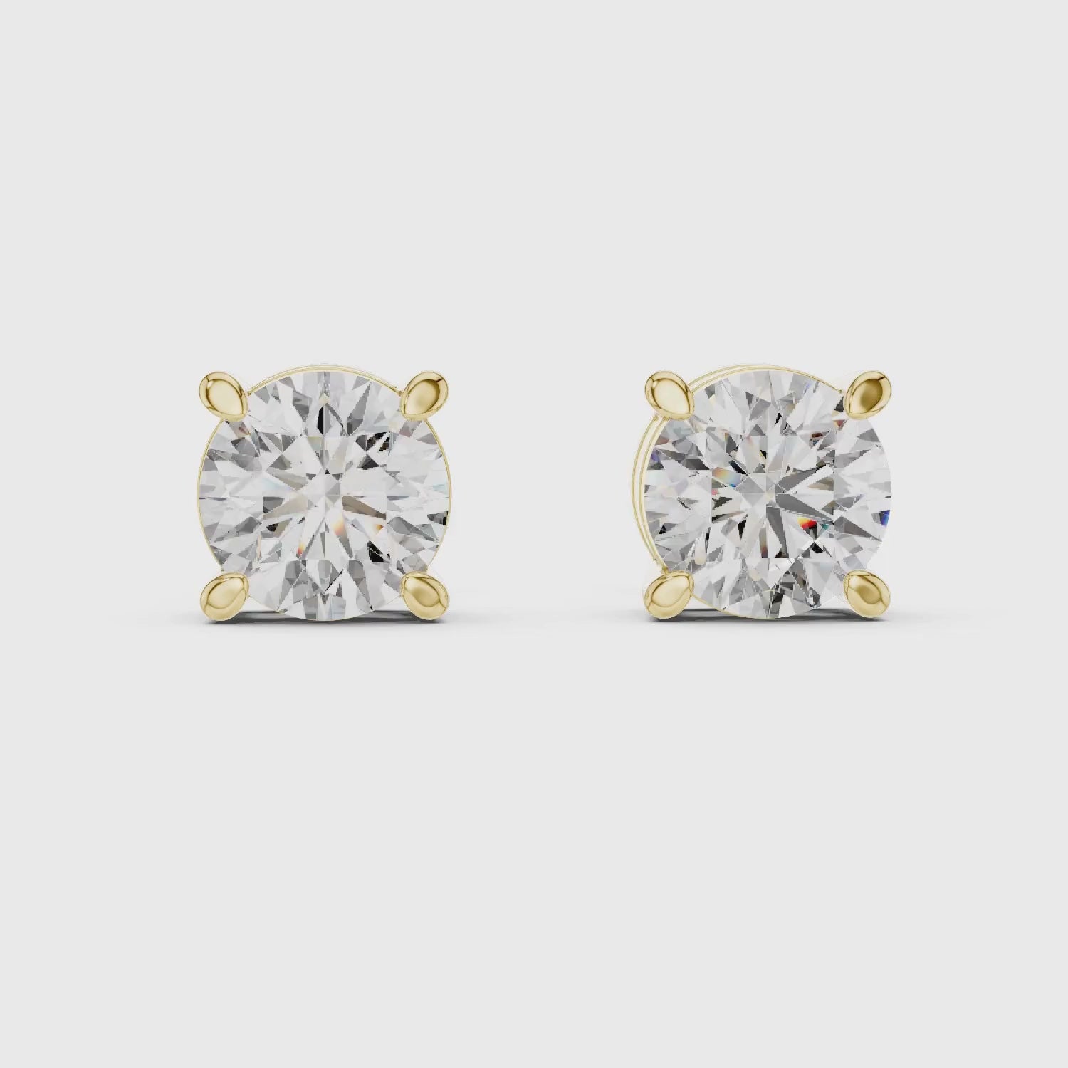 Classic Round Solitaire Diamond Stud