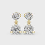 Classic Two-Stone Diamond Drop Earrings