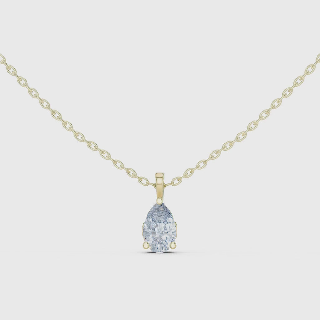 Pear Cut Solitaire Lab Grown Diamond Pendant