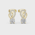Artistic Loop Round Diamond Stud Earring