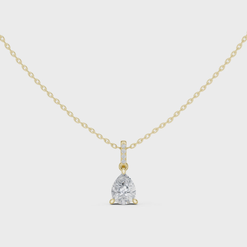 Pear Cut Solitaire Diamond Pendant