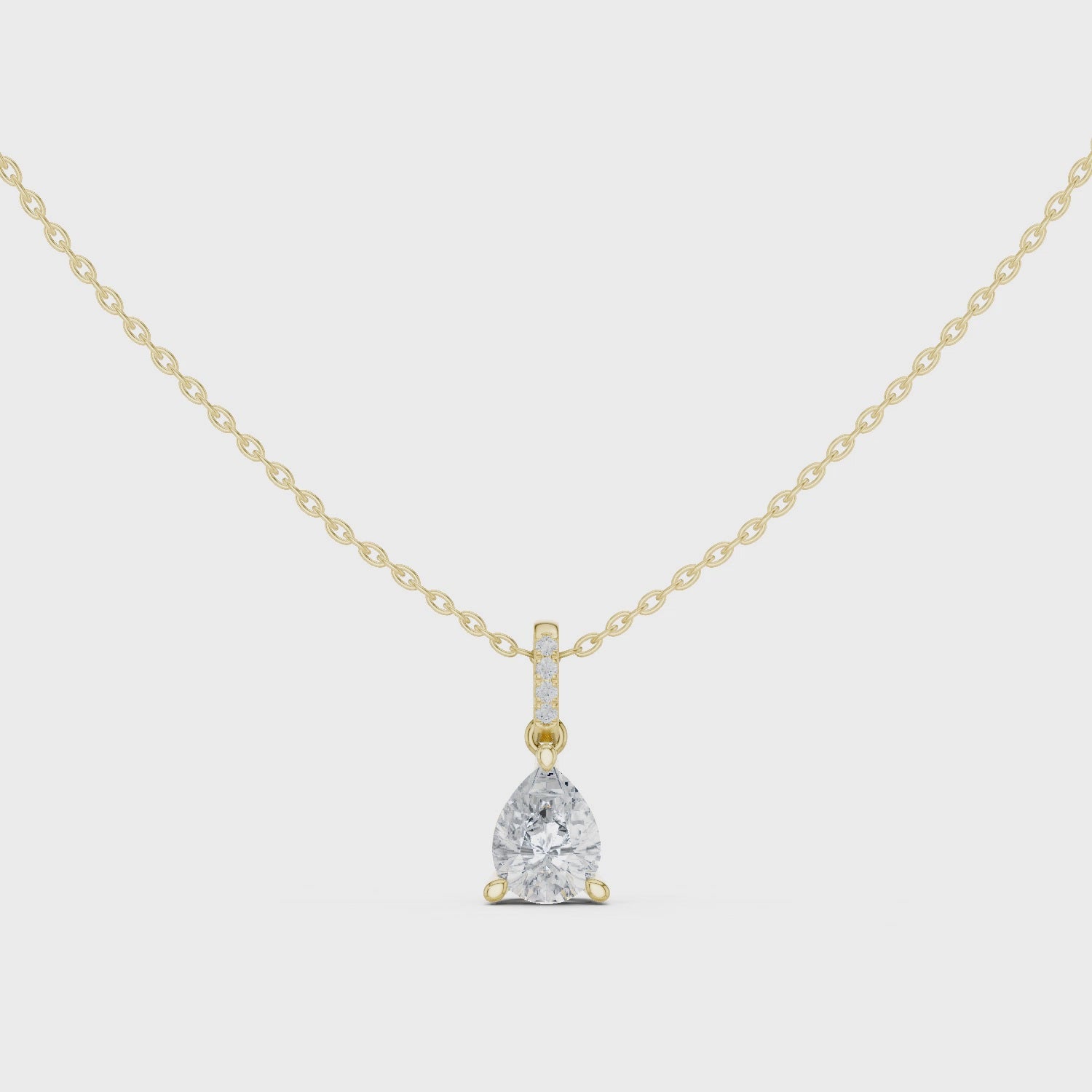 Pear Cut Solitaire Diamond Pendant