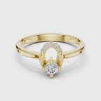 Elegant Halo Drop Lab Grown Diamond Ring