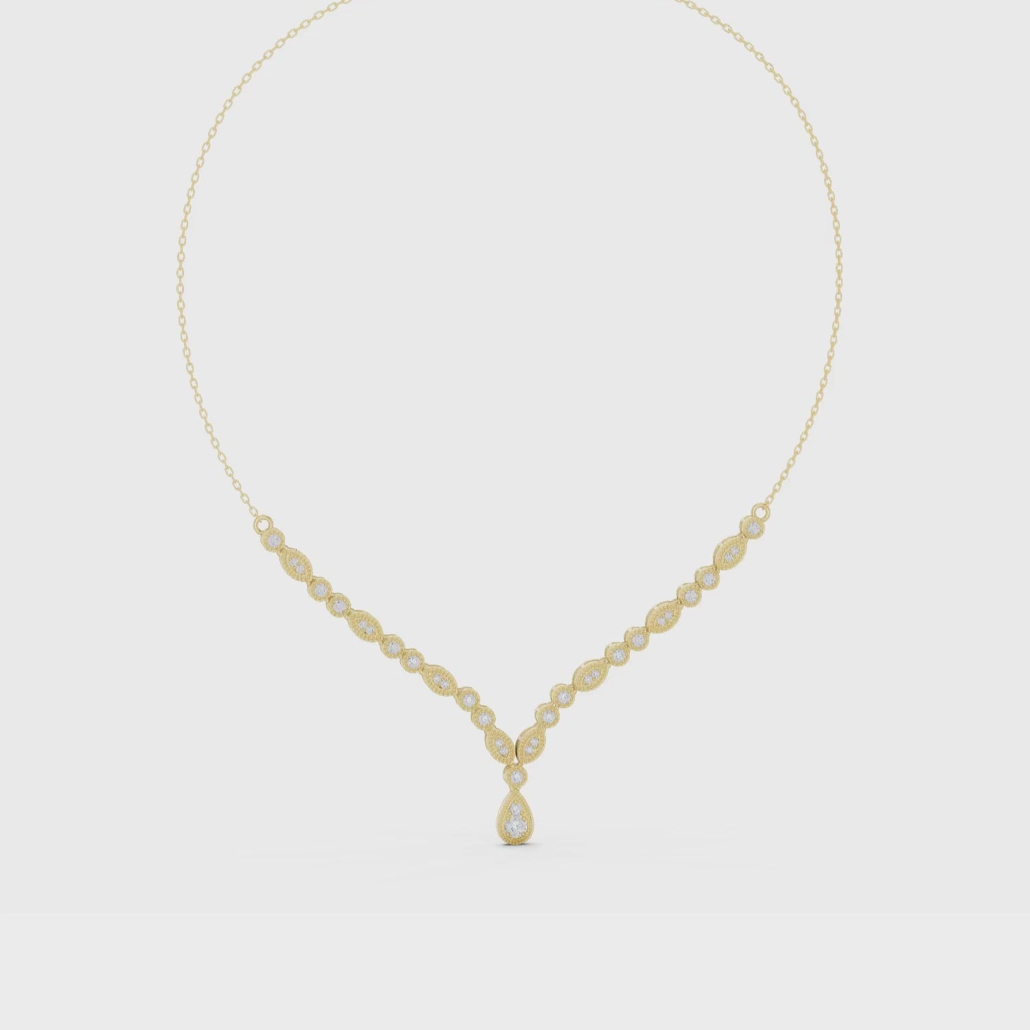 Elegant Lab Grown Diamond Drop Necklace