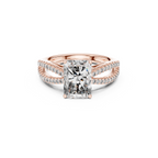 Twin Pave Radiant Lab Grown Diamond Ring