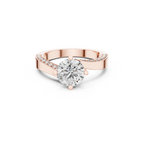Solitaire Lab Grown Diamond Ring with Pavé-Set Band