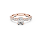 Pave Band Lab Grown Diamond Solitaire Ring
