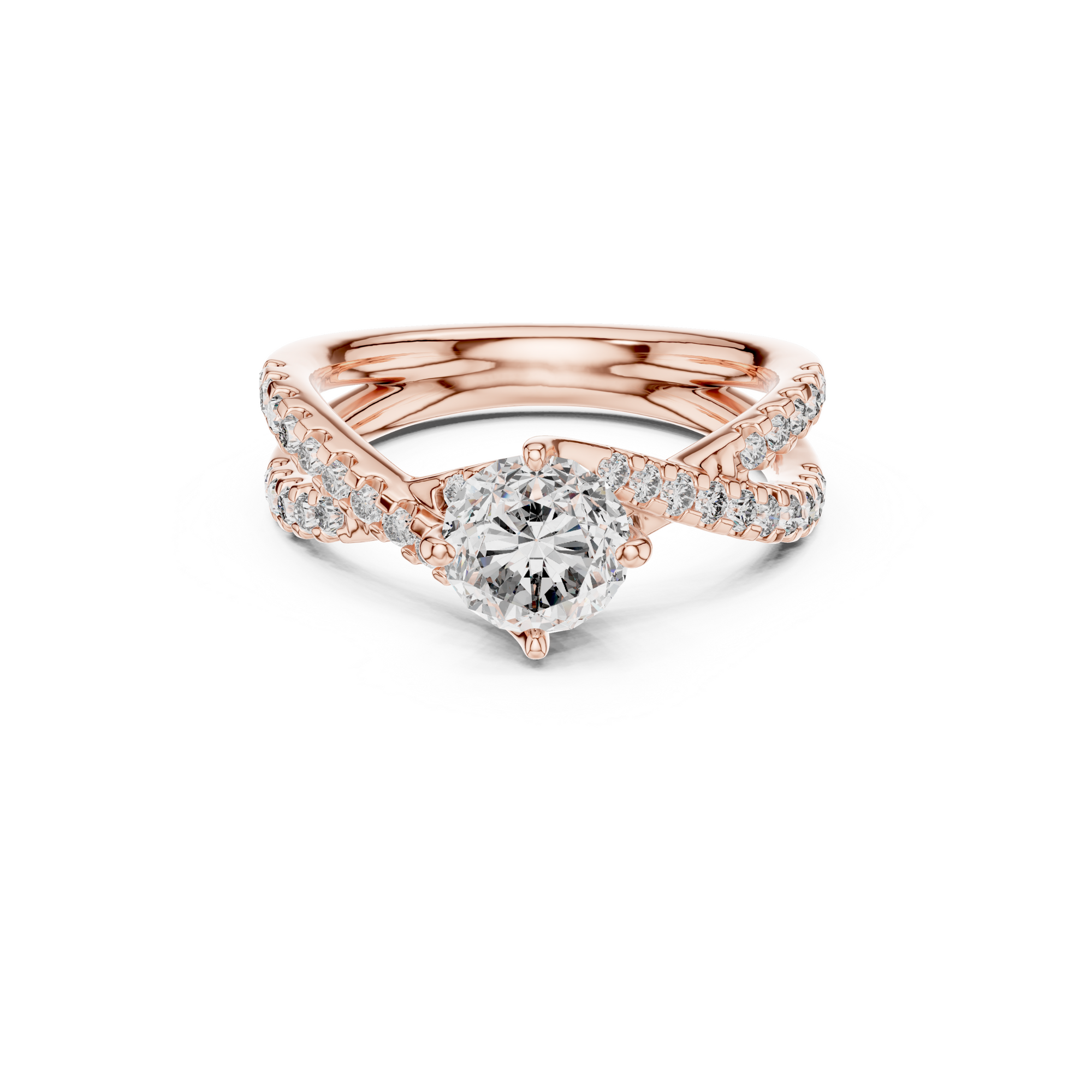 Twisted Halo Diamond  Ring