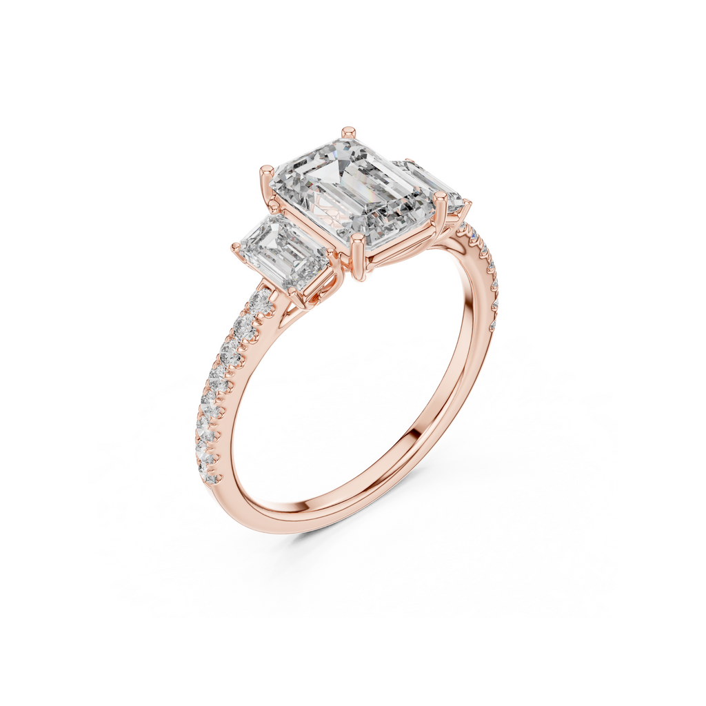 Emerald Cut Lab Grown Diamond Ring