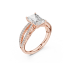Twin Pave Radiant Lab Grown Diamond Ring