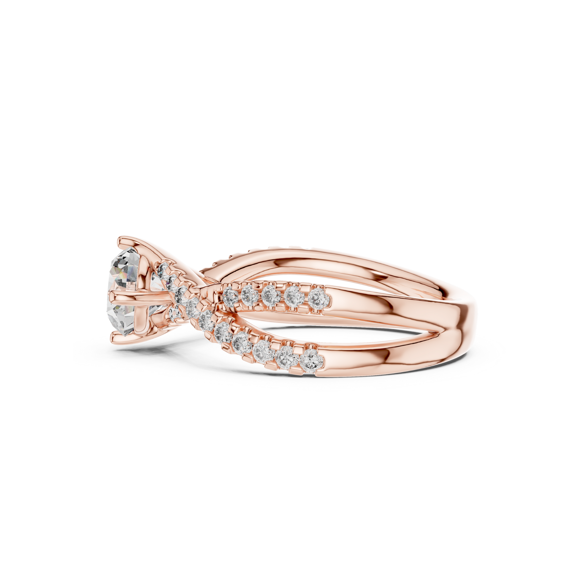 Twisted Halo Diamond  Ring