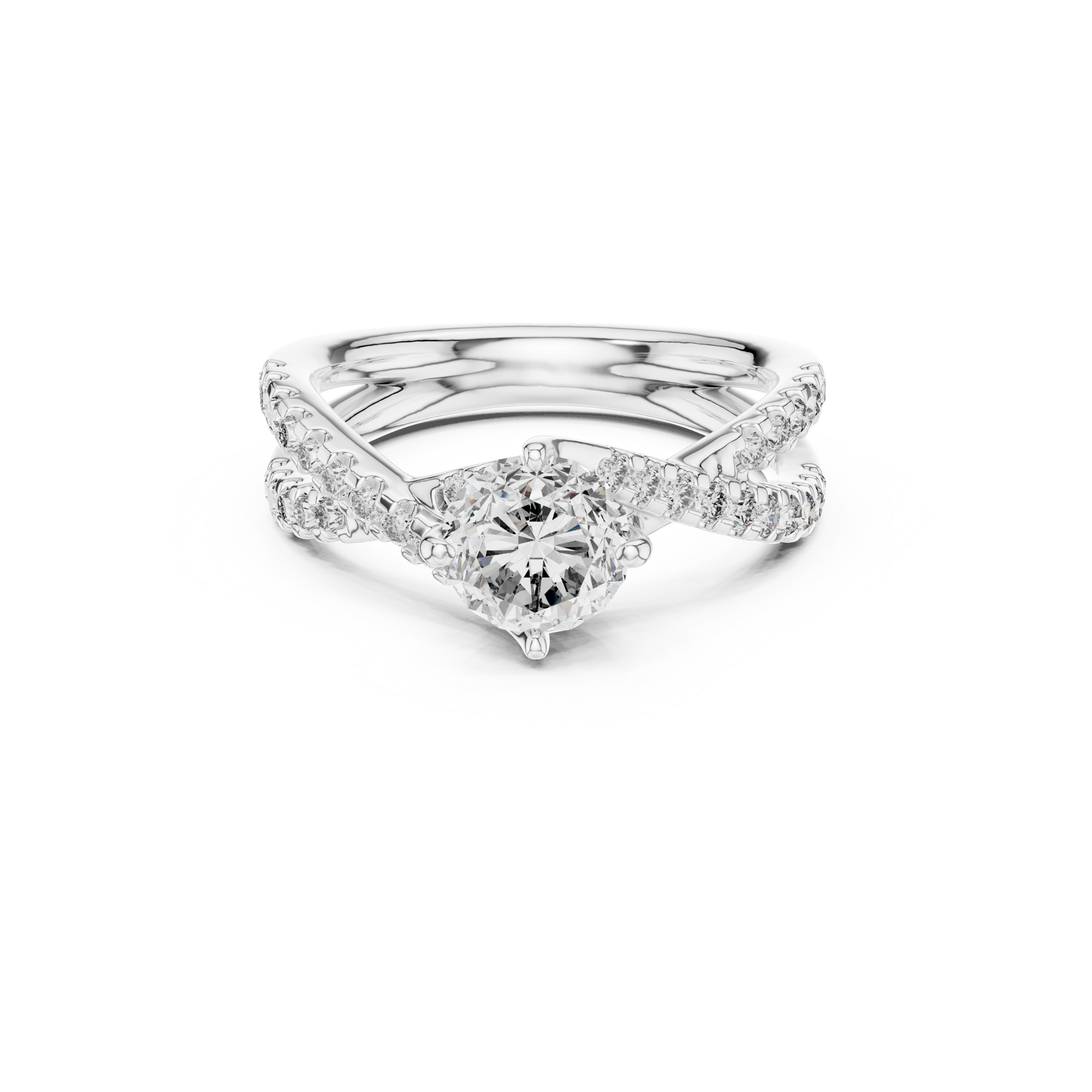 Twisted Halo Diamond  Ring