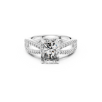 Twin Pave Radiant Lab Grown Diamond Ring