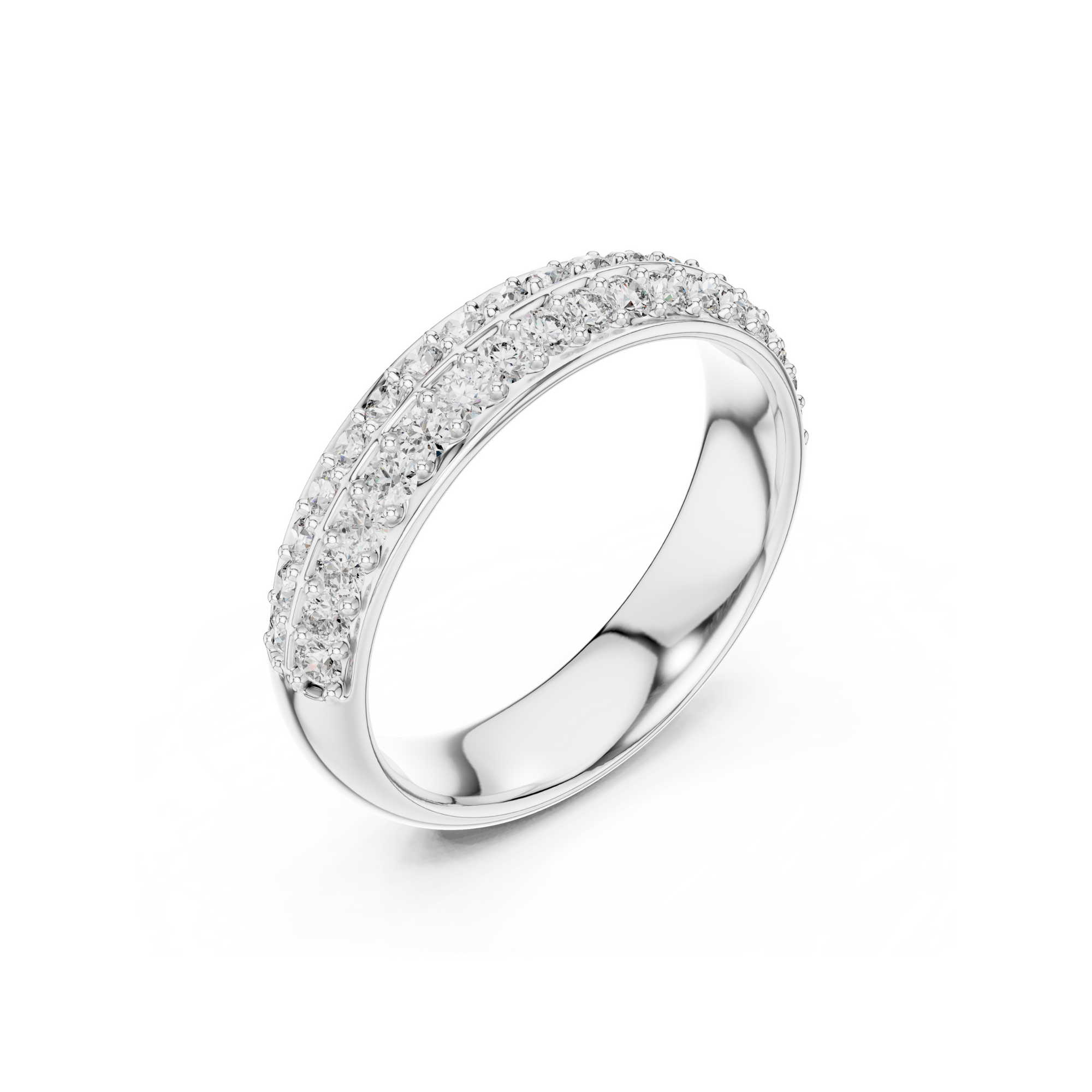 Dual Row Diamond Eternity Band