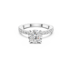 Round-Cut Lab Grown Diamond Ring with Pavé Band