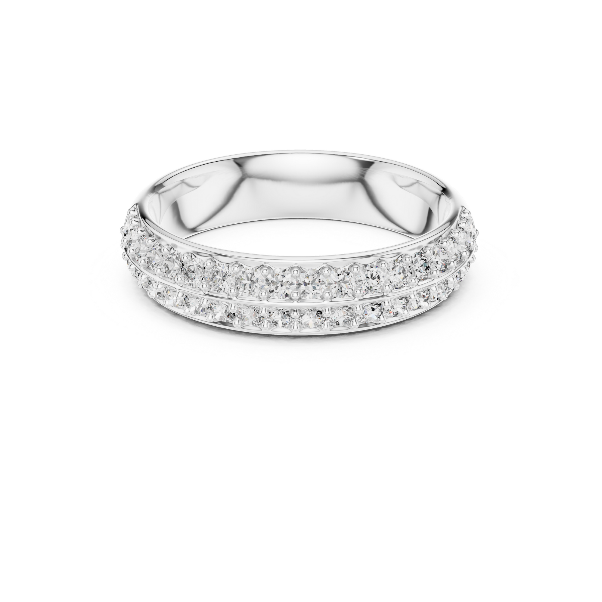 Dual Row Diamond Eternity Band