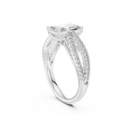 Twin Pave Radiant Lab Grown Diamond Ring