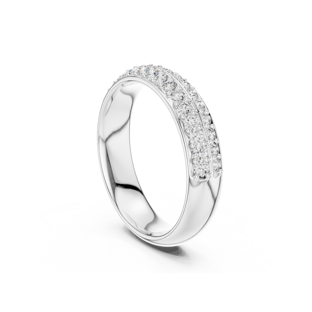 Dual Row Diamond Eternity Band