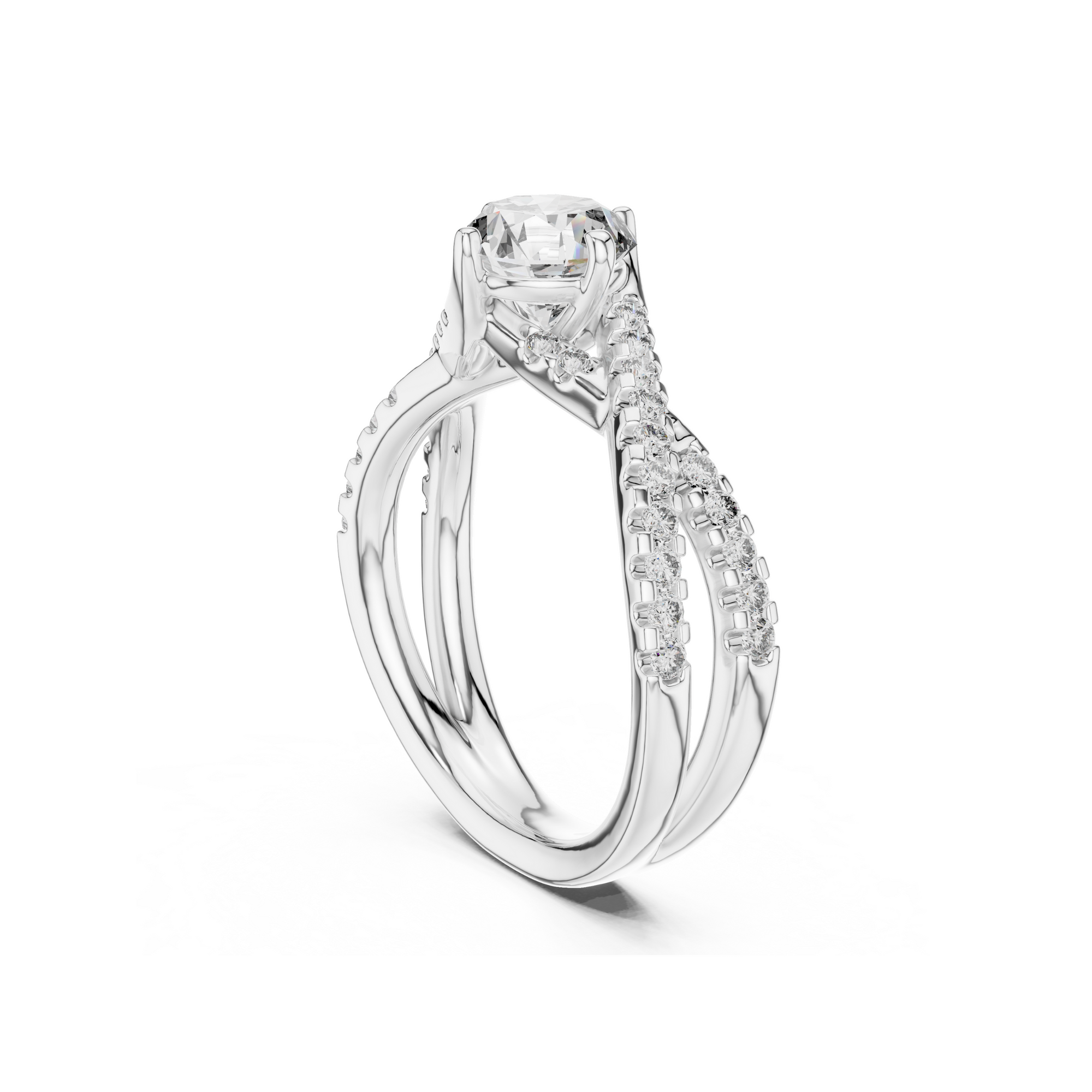 Twisted Halo Diamond  Ring