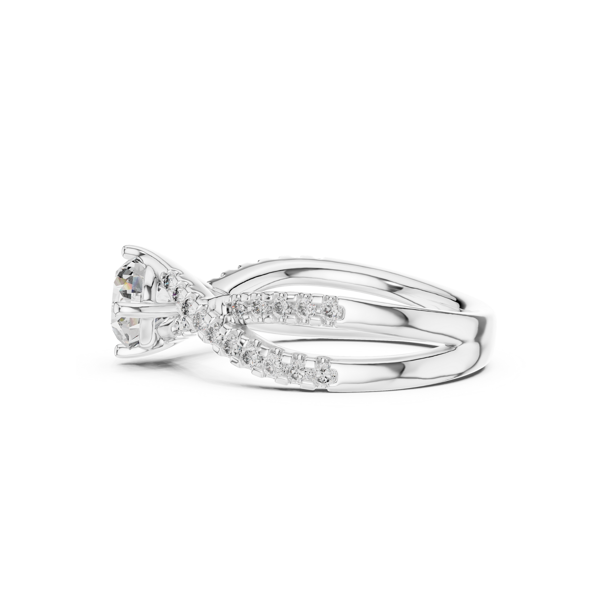 Twisted Halo Diamond  Ring