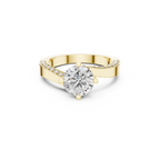 Solitaire Lab Grown Diamond Ring with Pavé-Set Band