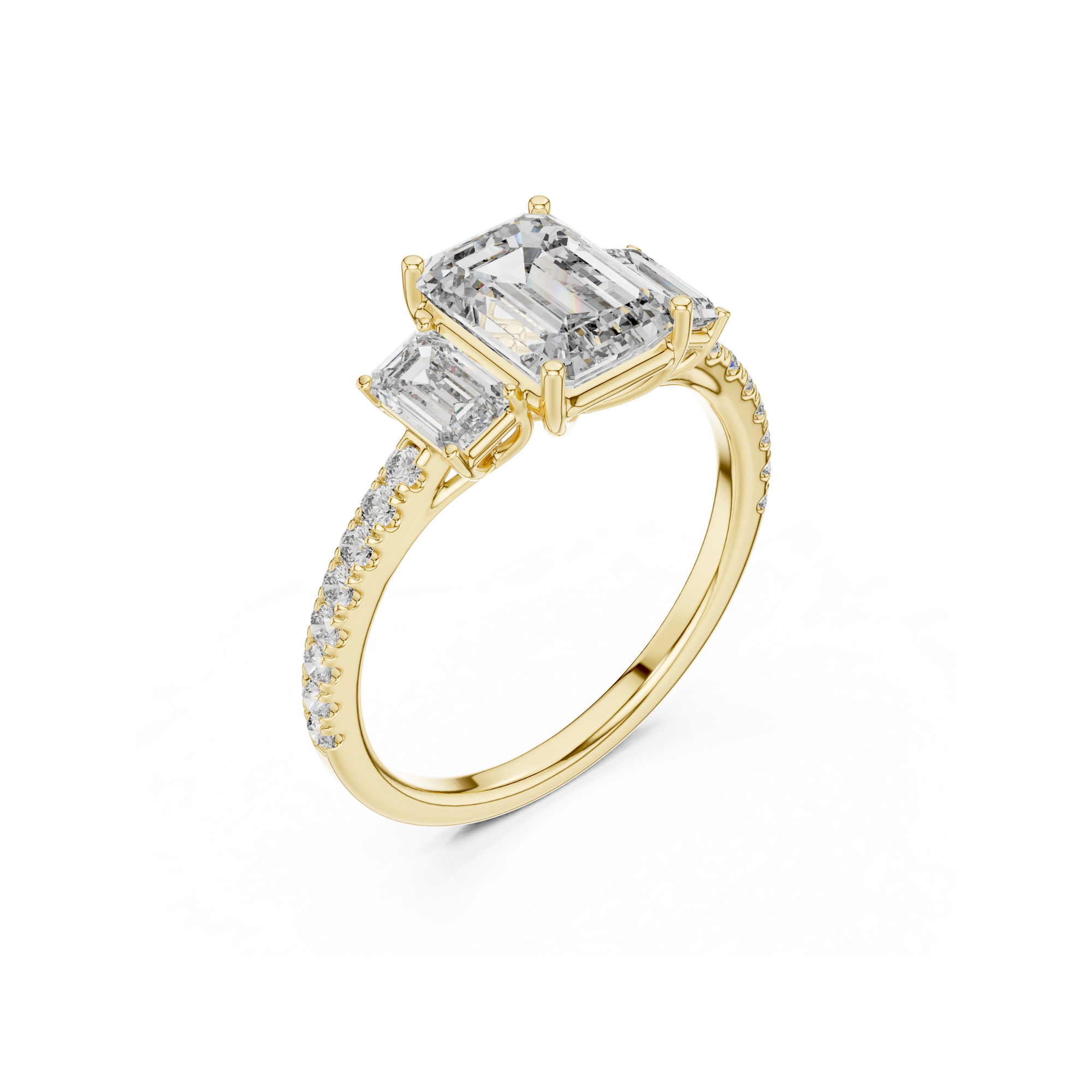 Emerald Cut Lab Grown Diamond Ring