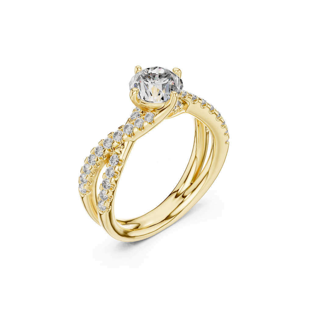 Twisted Halo Diamond  Ring