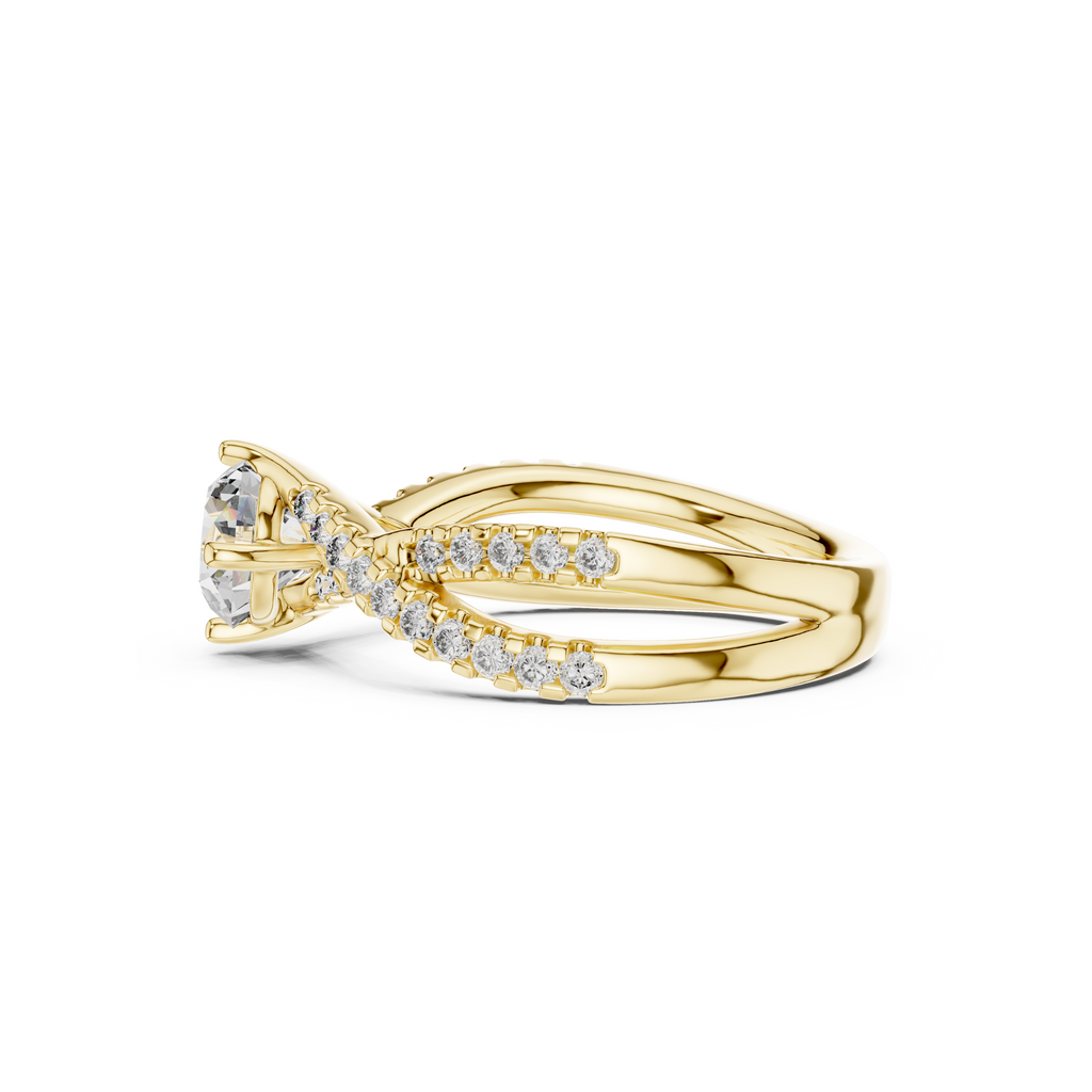 Twisted Halo Diamond  Ring